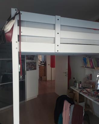 letto a soppalco con materasso