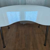 Scrivania IKEA Galant in vetro satinato bianco 