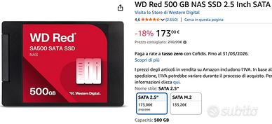 Western Digital WD RED 500GB NAS SSD 2.5 Inch SATA