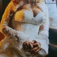 vestito da sposa completo di velo e sottogonna