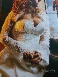 vestito da sposa completo di velo e sottogonna