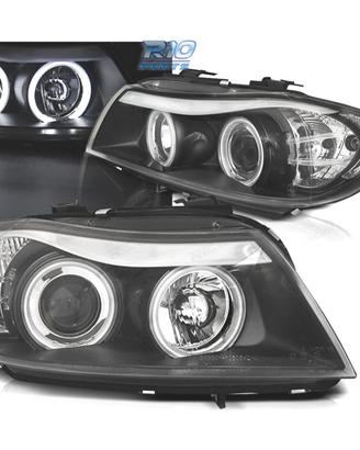 FARI BMW E90 E91 05-08 ANGEL EYES CCFL FONDO NERO