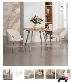 4 sedia da pranzo tessuto boucle