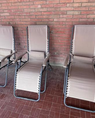 3 poltrone sdraio