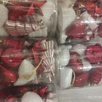 100 palline natale assortite bianche rosa rosse