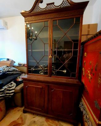 Libreria Vetrinetta Inglese Chippendale Astragal