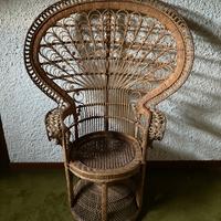 POLTRONA VIMINI VINTAGE ANNI 70