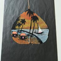 Dipinto a mano su foglia di Pipal