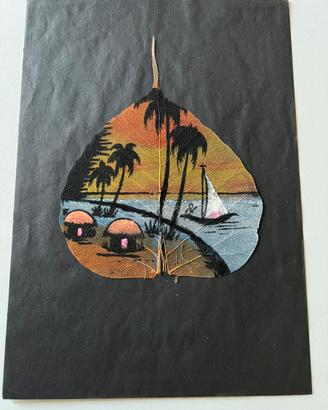 Dipinto a mano su foglia di Pipal