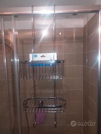 Cesta cabina doccia 2 ripiani argento da appendere