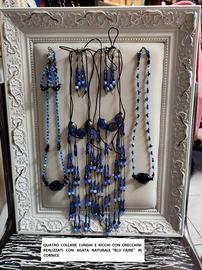 Collezione 4 COLLANE ''AGATA BLU FAIRE''