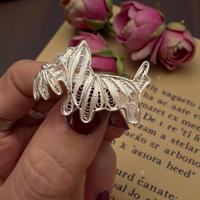 Spilla filigrana d’argento vintage italiana cane