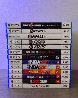 Set Giochi PlayStation 5. Prezzi in foto.