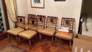 Set 6 sedie legno dipinte a mano