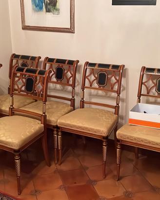 Set 6 sedie legno dipinte a mano
