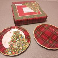 set 2 piatti piattini Natale porcellana Brandani