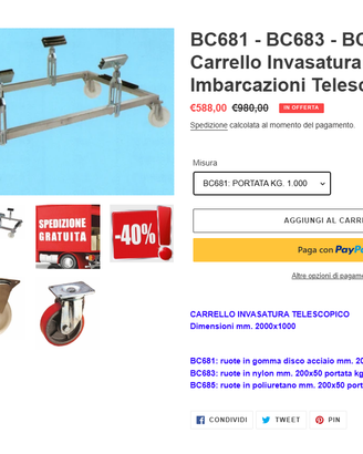 carrello invasatura porta imbarcazioni con ruote