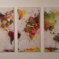 quadro pannelli mappamondo