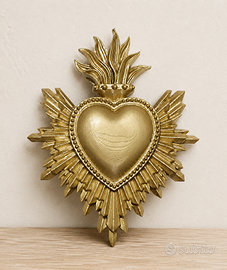 Cuore Ex Voto decorativo color oro – stile sacro