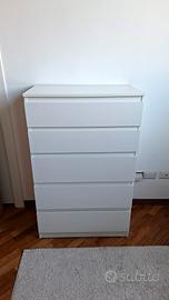 Cassettiera KULLEN Ikea, con 5 cassetti, bianco