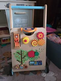 Carello primi passi in legnio 