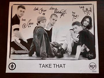 cartolina  autografata  take  that   95’