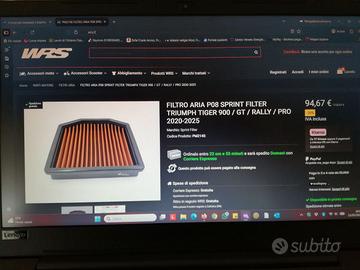 FILTRO ARIA TRIUMPH TIGER 900 ALTE PRESTAZIONI