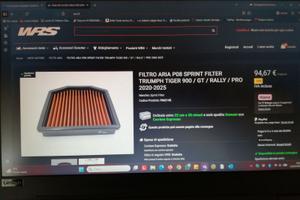 FILTRO ARIA TRIUMPH TIGER 900 ALTE PRESTAZIONI