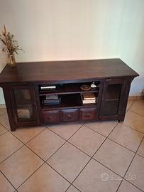 mobile legno scuro da ingresso/sala