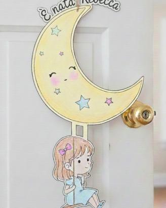 fiocco nascita  in legno 
