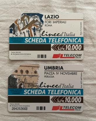 Schede Telefoniche Linee d’Italia – Umbria & Lazio