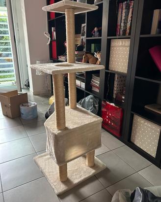 Tiragraffi per Gatti h 130 cm con Cuccia e Giochi