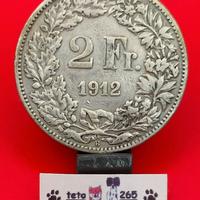 1912 Svizzera 2 Franchi Ag 835 10g