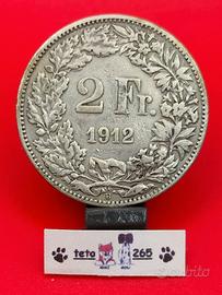 1912 Svizzera 2 Franchi Ag 835 10g