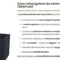 5x Vaso rettangolare SCHIO TERAPLAST 100X40 H40