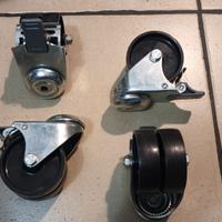 kit n. 4 ruote doppie girevoli con freno