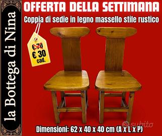 Coppia di Sedie da Esterno ed interno in Legno