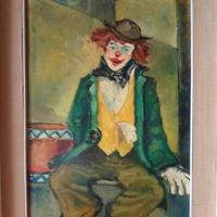 Quadro pittore Sbraci 1963 pittura Pagliaccio