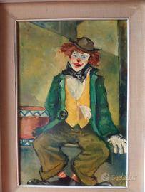 Quadro pittore Sbraci 1963 pittura Pagliaccio