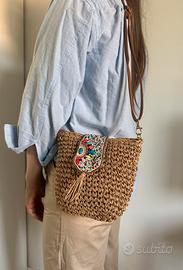 Borsa in rafia paglia