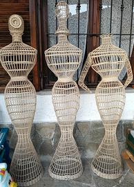 manichini vintage in vimini 