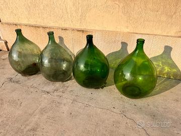 Damigiane in vetro verde