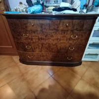 COMO' E COMODINI  RADICA DI NOCE