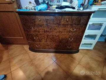 COMO' E COMODINI  RADICA DI NOCE