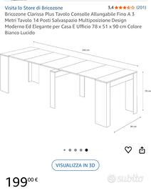Tavolo consolle allungabile