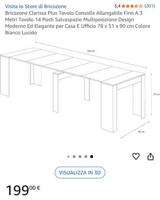 Tavolo consolle allungabile