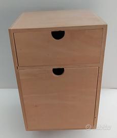 CASSETTIERA IN LEGNO DUE CASSETTI