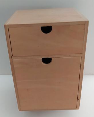 CASSETTIERA IN LEGNO DUE CASSETTI