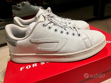 Scarpe sneakers diesel e converse n.40, bianca bei