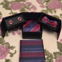  Box completo di cravatta,papillon, gemelli